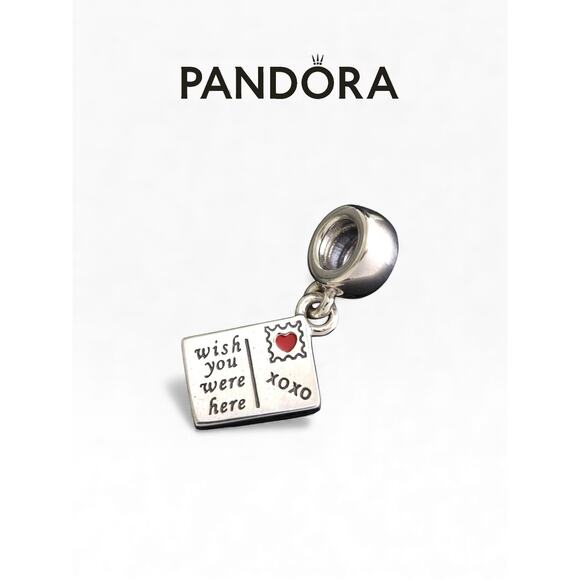 Authentic Pandora Bonjour Envelope Dangle Charm Sterling Silver NWOT - Picture 2 of 3